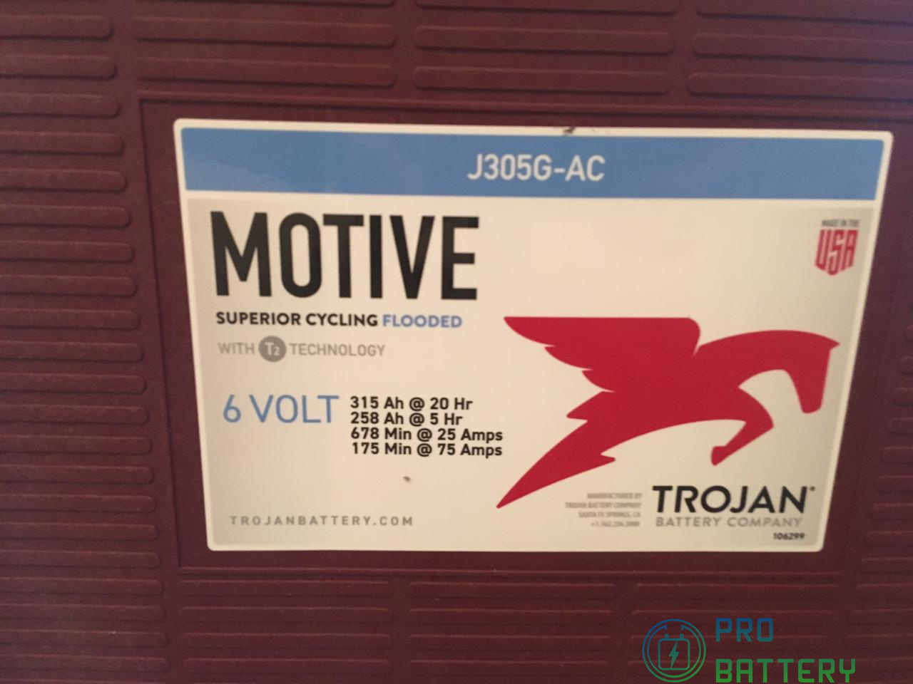 тяговый аккумулятор trojan j305g-ac